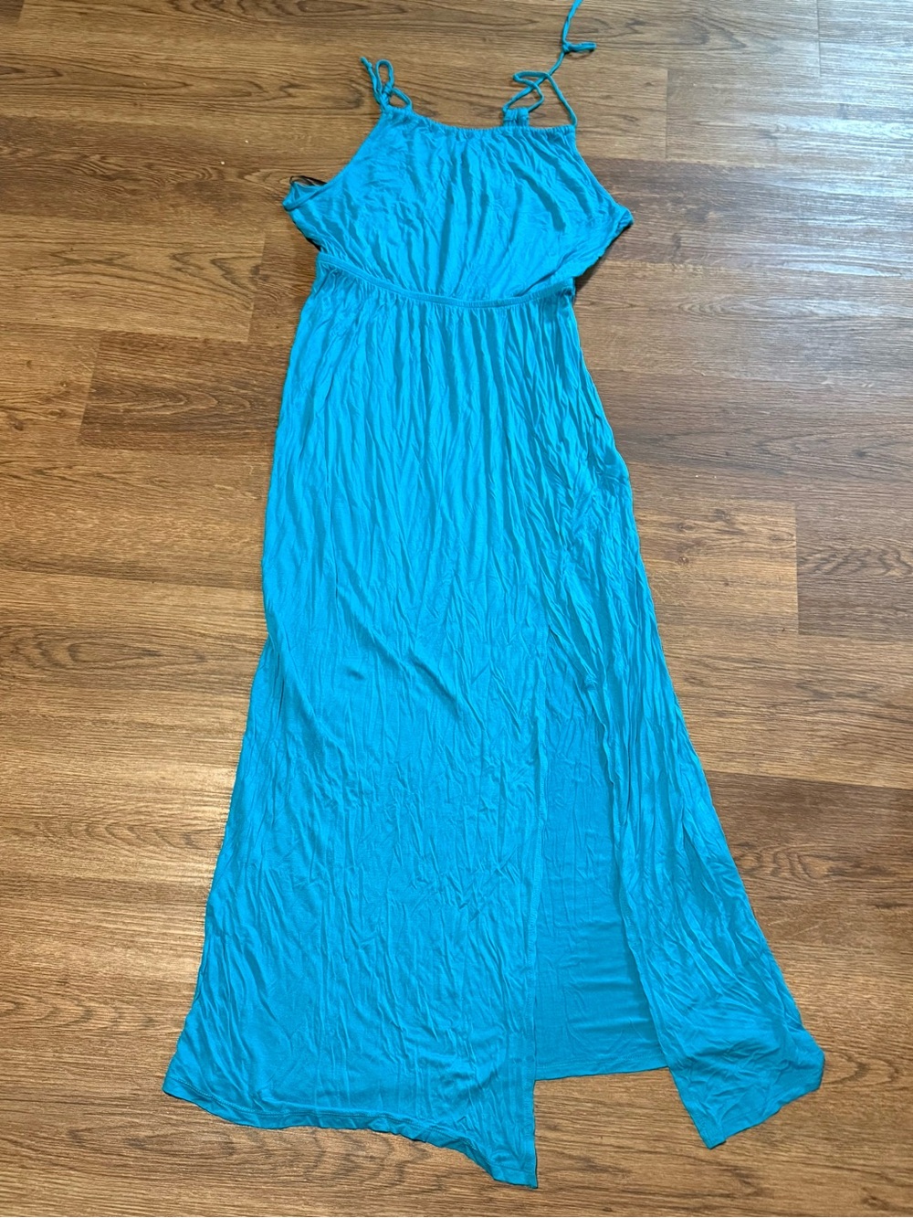 Forever 21 Turquoise Tie-Strap Maxi Dress